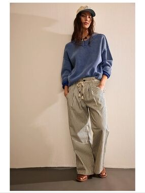 Free People We The Free Dakota Cinched Railroad Pull-On Jeans- Size Large